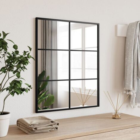 Miroir mural noir 50x60 cm rectangulaire fer vidaXL