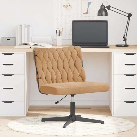 Chaise pivotante de bureau beige bouclé comme de la laine tissu vidaXL (1/5)