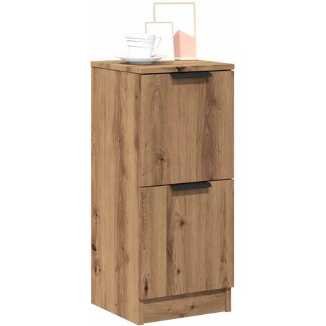 Vidaxl – Buffet chêne artisanal 30x30x70 cm – Bois d'ingénierie résistant à l'humidité – Grand espace de rangement – Armoire multifonctionnelle