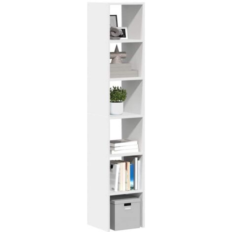 Vidaxl – Bibliothèque empilable 2 étagères blanche 30x30x80 cm – Bois d'ingénierie résistant à l'humidité – Rangement flexible pour salon et bureau