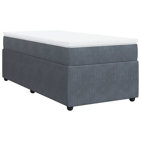 Sommier à lattes de lit avec matelas Gris foncé 100x200 cm vidaXL (1/5)