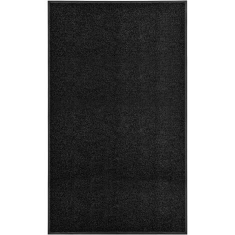 vidaXL Doormat Washable Black 90x150 cm
