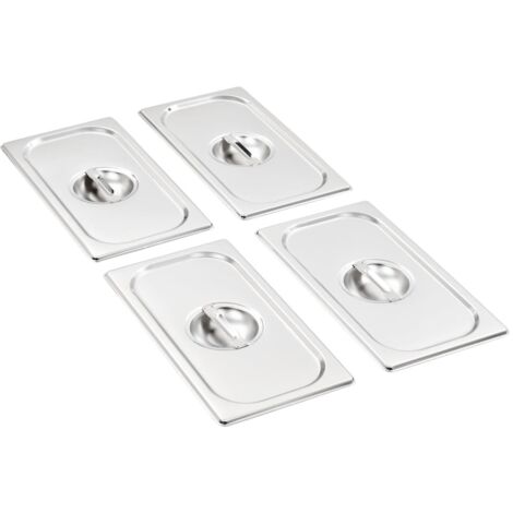 Couvercles de plateau 4 pcs GN 1/3 Acier inoxydable vidaXL