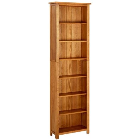 Vidaxl – Bibliothèque en bois de chêne massif 60x22x200 cm – Design rustique – Finition naturelle – Pour bureau ou salon