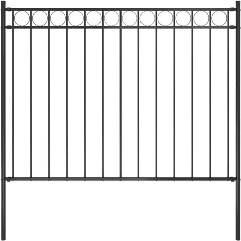 Vidaxl – Clôture de jardin en acier 1,81 x 1,2 m – Acier enduit de poudre – Panneau de 181 x 120 cm – Avec poteaux et matériel de montage