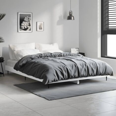 Cadre de lit sans matelas blanc 140x190 cm bois d'ingénierie vidaXL (1/7)