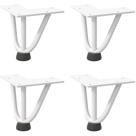Pieds de table en forme d'épingle à cheveux 4 pcs blanc 10 cm vidaXL