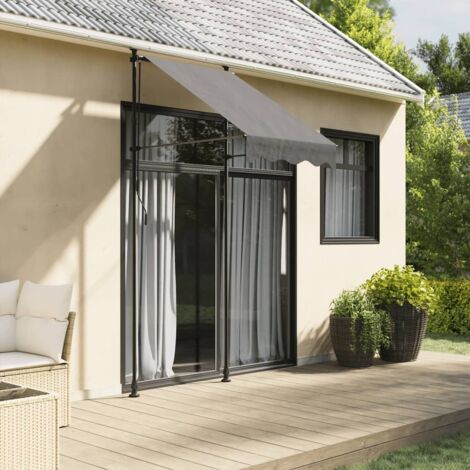 Vidaxl – Store banne rétractable manuelle anthracite – Largeur 300 cm – Hauteur réglable 210-300 cm – Tissu résistant aux UV