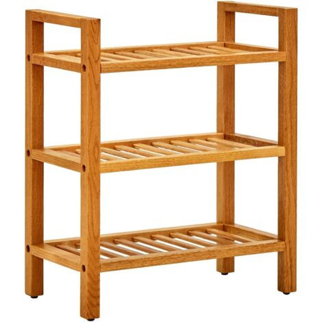 Étagère à chaussures à 3 niveaux 50x27x60 cm Chêne massif vidaXL