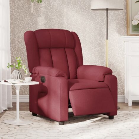 Fauteuil inclinable électrique Rouge bordeaux Tissu vidaXL