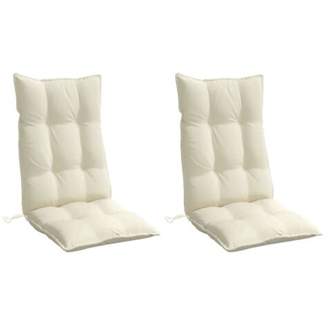 Coussins de chaise à dossier haut lot de 2 crème tissu oxford vidaXL (1/6)