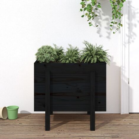 Jardinière noir 62x50x57 cm bois massif de pin vidaXL (1/5)
