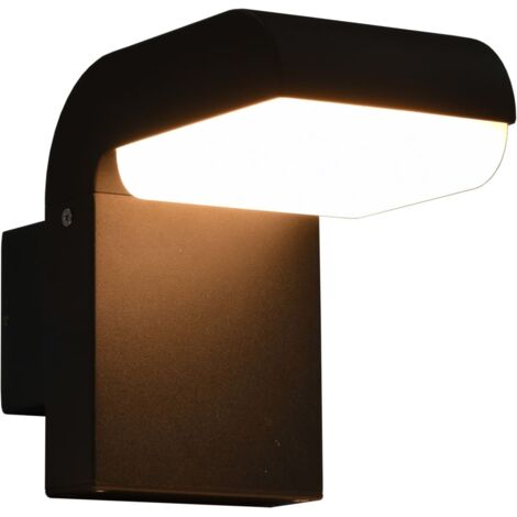 Applique murale LED d'extérieur 9 W Noir Ovale vidaXL (1/5)