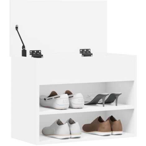 Banc à chaussures Blanc 60x30x45 cm Bois d’ingénierie vidaXL