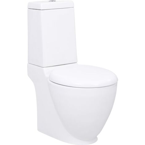 Vidaxl – Toilette en céramique à écoulement d'eau arrière – Chasse double 3/6L – Siège à fermeture douce – Dimensions 65x38,5x84,5 cm – Blanc