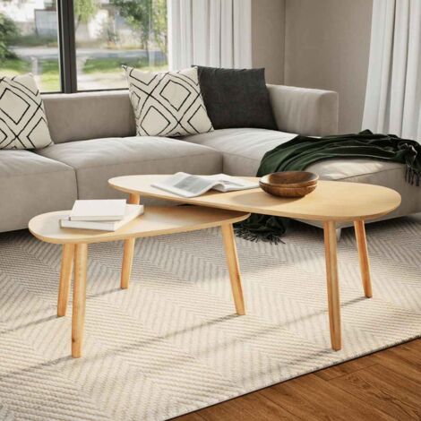 Vidaxl – Ensemble de tables basses 2 pcs – Bois de pin massif marron – Dimensions 100x50x40 cm et 70x34,5x35 cm – Design scandinave élégant