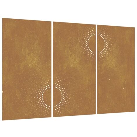 Vidaxl – Décorations murales de jardin 3 pcs en acier corten – Dimensions 105x55 cm – Anti-corrosif et facile à installer