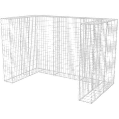 Vidaxl – Cadre à gabion pour poubelle double en acier galvanisé 180 x 100 x 120 cm – Résistant aux intempéries – Structure robuste avec maille 10 x 5 cm