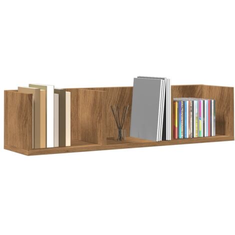 Étagère murale à CD chêne artisanal 75x18x18 cm bois ingénierie vidaXL (1/6)