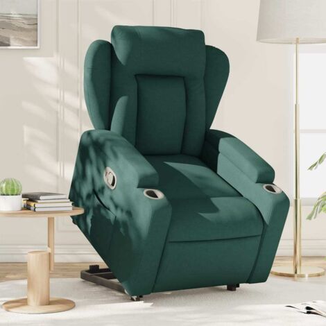 Fauteuil inclinable vert foncé tissu vidaXL (1/5)
