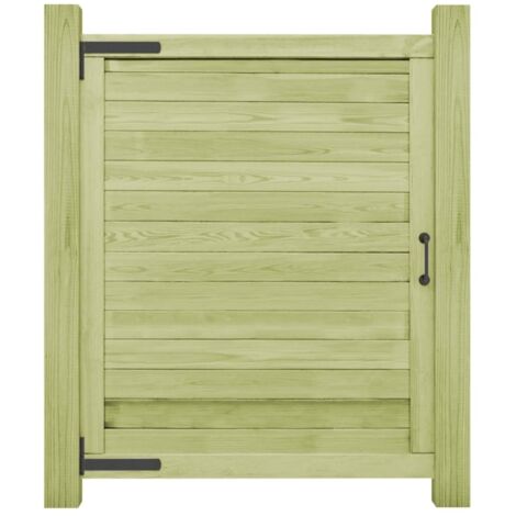 Vidaxl – Portail bois de pin imprégné 125x100 cm – Résistant aux intempéries – Charme rustique pour clôture jardin – Facile à assembler