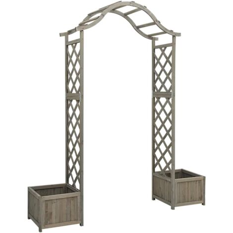 Pergola de jardin avec jardinière Gris Bois pin massif vidaXL (1/7)