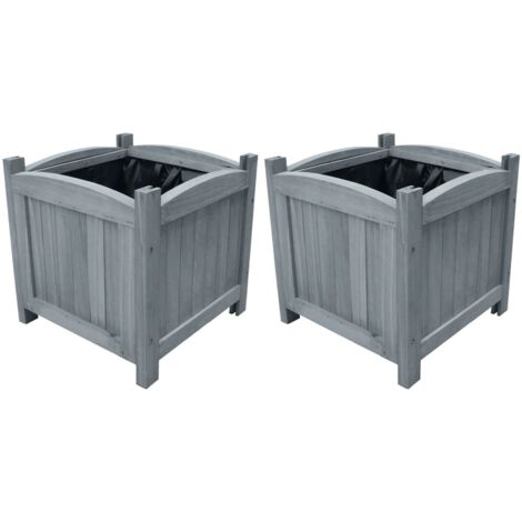 Vidaxl – Lot de 2 lits surélevés en bois de sapin massif 30x30x30 cm – Résistants aux intempéries – Pour plantes et fleurs – Assemblage requis