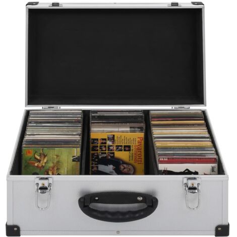 Étui de CD pour 60 CD Aluminium ABS Argenté vidaXL