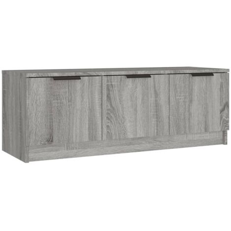 Vidaxl – Meuble TV sonoma gris 102x35x36,5 cm – Bois d'ingénierie – Grand espace de rangement – Portes pour protection contre la poussière (1/6)