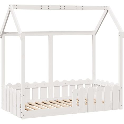 Cadre de lit d'enfants forme de maison sans matelas 70x140 cm vidaXL (1/5)