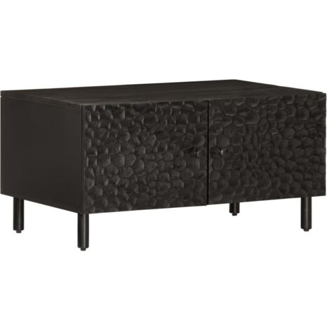 Table basse noir 80x50x40 cm bois massif de manguier vidaXL (1/5)