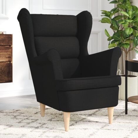 Vidaxl – Fauteuil relax noir 74x84x100 cm – Tissu 100% polyester – Accoudoirs à 63 cm – Charge max 110 kg – Design élégant pour espaces de loisirs
