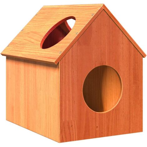 Maison pour chat cire marron 41x50x50 cm bois de pin massif vidaXL