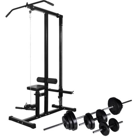 Tour de musculation avec jeu d'haltères et poids 30,5 kg vidaXL (1/5)