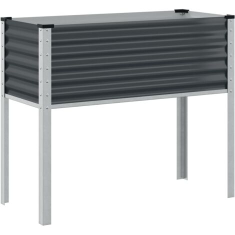 Vidaxl – Jardinière en acier anthracite 100x45x90 cm – Résistante aux intempéries – Grande capacité pour plantes et légumes – Assemblage requis