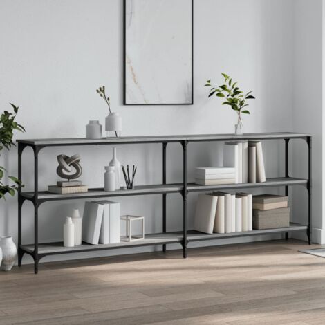 Table console sonoma gris 200x29x75 cm bois d'ingénierie vidaXL