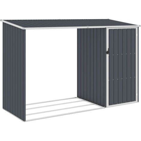 Vidaxl – Abri à bûches extérieur anthracite 245x98x159 cm – Acier galvanisé – Protection contre intempéries – Rangement pour outils et bois