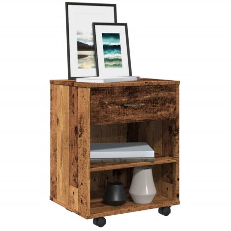 Armoire à roulettes vieux bois 46x36x59 cm bois d'ingénierie vidaXL (1/5)