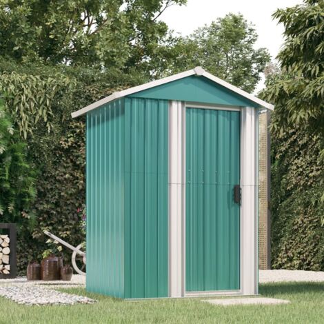 Vidaxl – Abri de jardin métal vert 126x97,5x177 cm – Acier galvanisé résistant à la rouille – Espace de rangement pour outils et équipements
