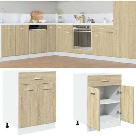 Armoire à tiroirs "Lyon" Chêne Sonoma 60x46x81,5 cm Bois d'ingénierie vidaXL