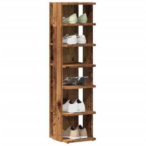 Armoire à chaussures vieux bois 28x27x102 cm bois d'ingénierie vidaXL