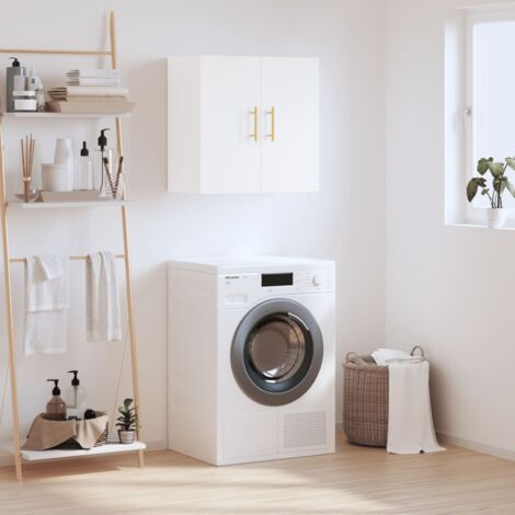 Vidaxl – Armoire murale blanche 60x31x60 cm – Bois d'ingénierie – Résistante à l'humidité – Grand espace de rangement – Installation murale