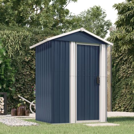 Vidaxl – Abri de jardin métal anthracite 126x97,5x177 cm – Acier galvanisé résistant à la rouille – Porte coulissante pour accès facile