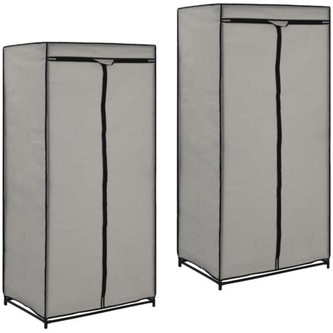 2 pcs Garde-robes Gris 75x50x160 cm vidaXL