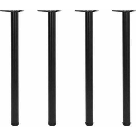 Vidaxl – Lot de 4 pieds de table réglables en hauteur 870 mm – Fer noir robuste – Assemblage rapide – Idéal pour bureaux et plans de travail