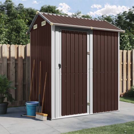 Abri de jardin marron 192x152,5x237 cm acier galvanisé vidaXL (1/5)