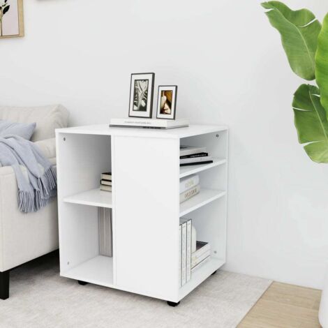 Armoire à roulettes Blanc 60x53x72 cm Bois d’ingénierie vidaXL