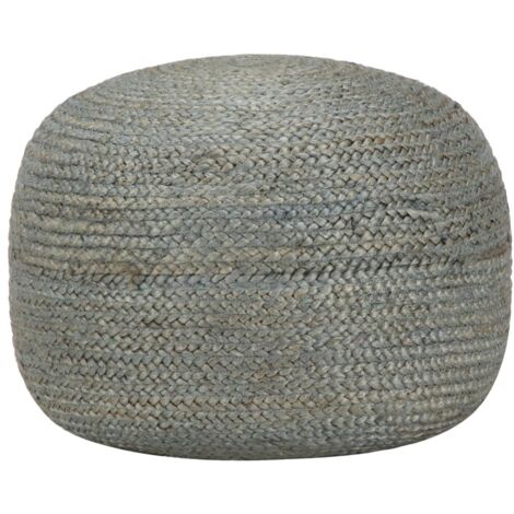 Pouf fait à la main Vert olive 45 x 30 cm Jute vidaXL