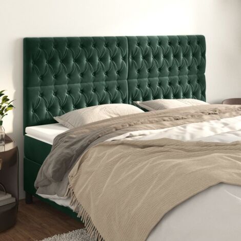 Tête de lit Vert foncé 180x7x118/128 cm Velours vidaXL (1/5)