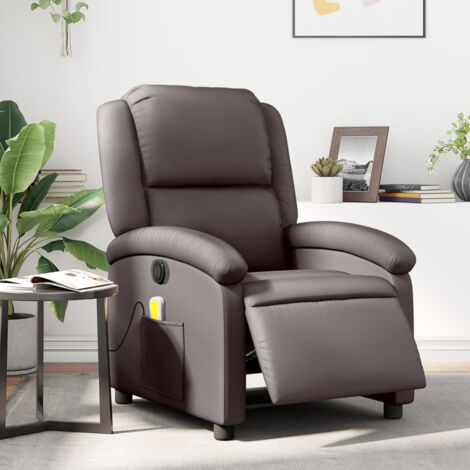 Fauteuil de massage inclinable électrique marron foncé vidaXL